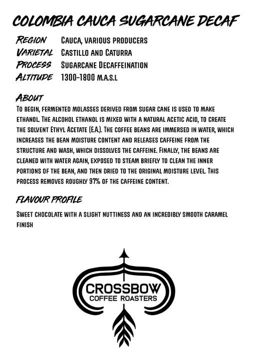 Decaf Colombia Cauca Sugar Cane